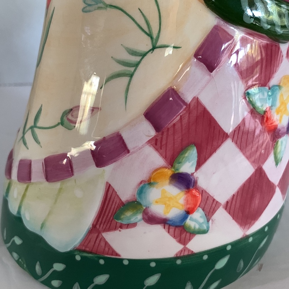 FITZ AND FLOYD bright colored chicken pitcher, Gypsy Chicks - Picture 5 of 9